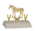 3bf quarter horse trophy with double trim