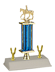 S3R-745G equestrian rider Trophy with riser and double trim